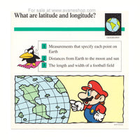 Mario Quiz Cards Single Card Latitude and Longitude 90s Vintage Nintendo