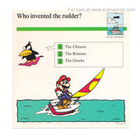 Mario Quiz Cards Single Card Rudder 90s Vintage Nintendo