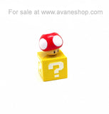 Japanese Mario Brothers Super Mushroom and Question Block Figure in Box Subarudo