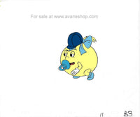 Vintage 80s Pac Man Cartoon Cel Hand Painted Animation Cel PacMan Large Crawling Pac Baby Ep 8