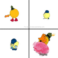 Vintage 80s Pac Man Cartoon Cel Hand Painted Animation Cel Set of 4 Ep 8 Cels