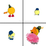 Vintage 80s Pac Man Cartoon Cel Hand Painted Animation Cel Set of 4 Ep 8 Cels