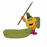 Pac Man Cartoon Cel PacMan Putting up a Tent Vintage 80s Hand Painted Animation Cel P21