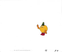 Pac Man Cartoon Cel PacMan Pointing Vintage 80s Hand Painted Animation Cel