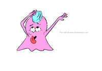 Pac Man Cartoon Cel Silly Ghost Hand Painted Animation Cel Vintage 80s Pacman