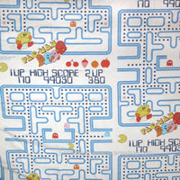 Vintage Pac-Man Single Twin Sheet Fabric Crafting 1980 Pac Man D