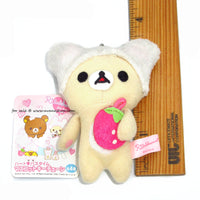 Rilakkuma Korilakkuma Bubble Bath Strawberry Plush Keychain Charm San-X Japan With Tag