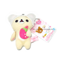 Rilakkuma Korilakkuma Bubble Bath Strawberry Plush Keychain Charm San-X Japan With Tag