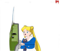 Sailor Moon Anime Cel Usagi and Luna Sailor Moon Ep. 6 With Douga