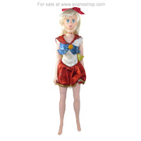 Sailor Moon Doll 11.5 inch Noseless Sailor Venus Doll Shiny Fuku Incomplete D 90s Irwin