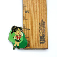 Vintage Sailor Moon Enamel Pin Sailor Jupiter Double Heart Kanebo Official Japan