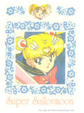 Sailor Moon SuperS Irezumi Seal Tattoo Card & Envelope Super Sailormoon Blue Floral