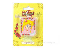 Sailor Moon Roses and Moon Pink Magnetic Clip Magnet Official Vintage New in Package