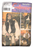 Simplicity Men's Pirate Jack Sparrow Costume Pattern XS S M Pirates of the Caribbean