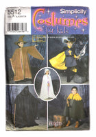Simplicity Costume Pattern Kids Costume Set 5512 Wizard Capes Musketeer