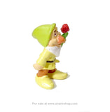 Disney Snow White and the Seven Dwarves Bashful  with Rose Figure PVC Dwarf Toy
