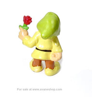 Disney Snow White and the Seven Dwarves Bashful  with Rose Figure PVC Dwarf Toy