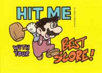 Vintage 1989 Nintendo Super Mario Bros. Hit Me With Your Best Score Sticker Card