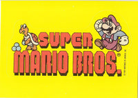 Vintage 1989 Nintendo Mario Super Mario Bros logo Sticker Card
