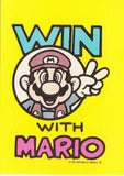 Vintage 1989 Nintendo Mario Super Mario Bros. Win with Mario Sticker Card