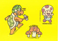 Vintage 1989 Nintendo Mario Hammer Bros Toad Mushrooms Sticker Card