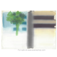 Original Hand Painted  Anime Cel Background from Unknown Series City Street with Tree