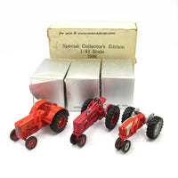 Vintage Ertl Diecast Red Tractor Set 1/43 Special Collectors Edition 1986 National Farm Toy Show