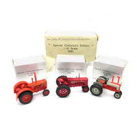 Vintage Ertl Diecast Red Tractor Set 1/43 Special Collectors Edition 1986 National Farm Toy Show
