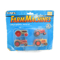 Vintage Ertl Farm Machines Diecast Case IH Historical Tractor Set 1:64 4 Pc New On Card 1991