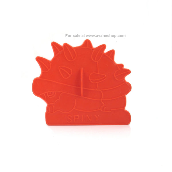 Vintage 1989 red plastic cookie cutter of a Spiny Enemy from the Super Mario Brothers games.
