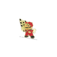 Vintage Super Mario Brothers Checkered Flag Racing Mario Enamel Pin Official Nintendo 1989