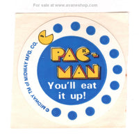 Vintage Pac Man 1980s Eighties PacMan Pac-Man Arcade Promo Sticker Rare