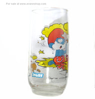 Vintage 80s Smurfs 1982 Papa Smurf  Drinking Glass Peyo Cup